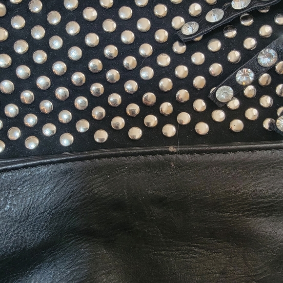 Black and Silver Rhinstone Flap Bag